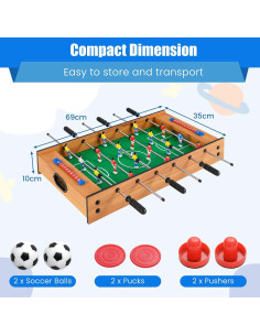 Mesa de Juegos 2 en 1 Giantex - Futbolín y Hockey de Aire 2