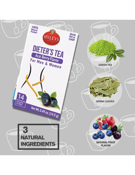 Té Detox para Dieta Hyleys Sabor Acai Berry - 336 Bolsitas