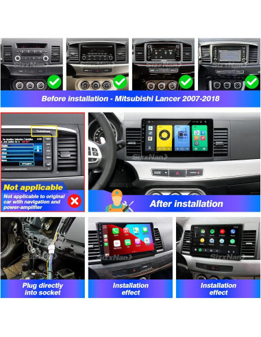 Radio Android 10" SizxNanv para Lancer 2008-2017 Bluetooth GPS