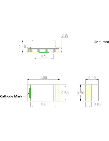 20 LEDs SMD 0402 Rojo Preconectados 2V para DIY