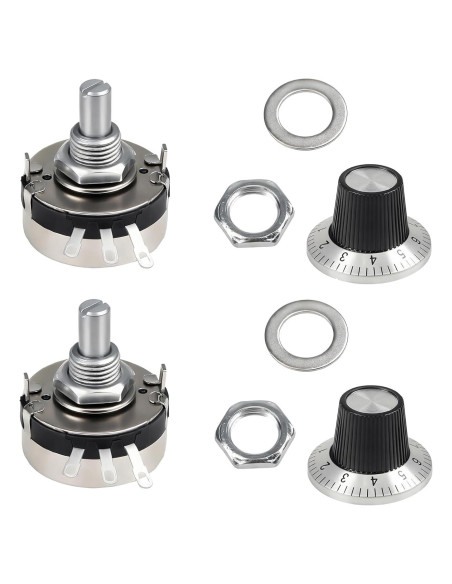 Potenciómetro 10K Fielect WTH118-2W Un Solo Giro con Perillas