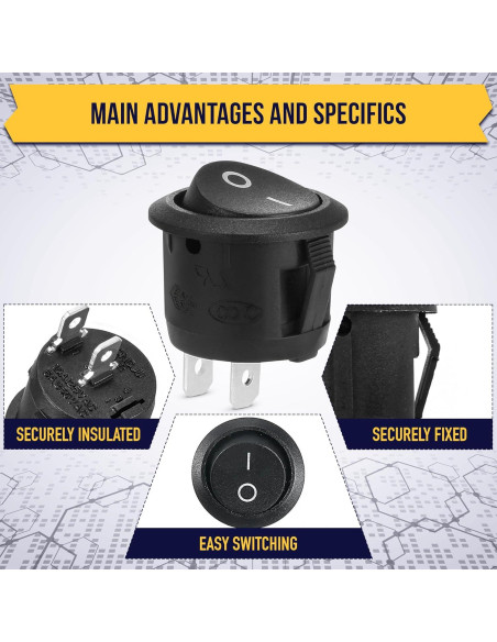 Interruptor de Palanca Impermeable 12V Tesorrio SPST 6A/250V