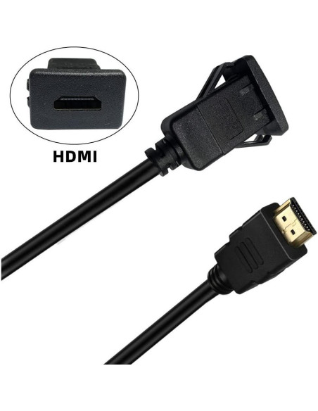 Cable HDMI Macho a Hembra Qaoquda 1M Montaje Flush Cuadrado