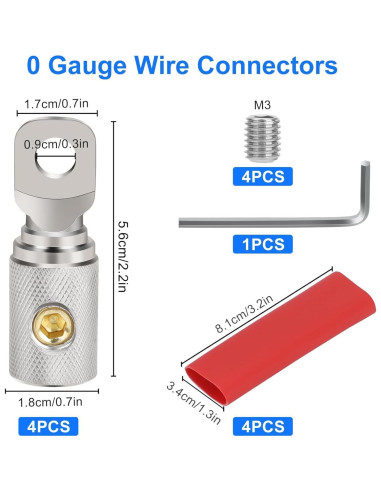 Conectores de Terminal de Cable de Anillo Linkstyle 0 Gauge