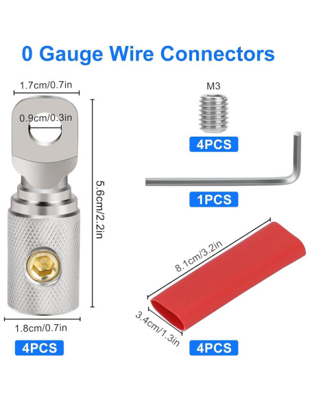 Conectores de Terminal de Cable de Anillo Linkstyle 0 Gauge