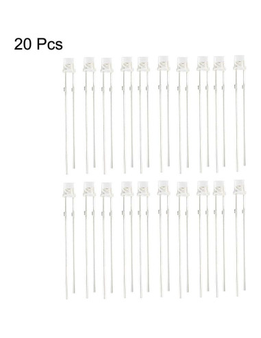 20 Diodos Fotodiodos Sensores Luz uxcell 3mm Cabeza Clara