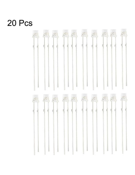 20 Diodos Fotodiodos Sensores Luz uxcell 3mm Cabeza Clara