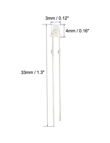 20 Diodos Fotodiodos Sensores Luz uxcell 3mm Cabeza Clara