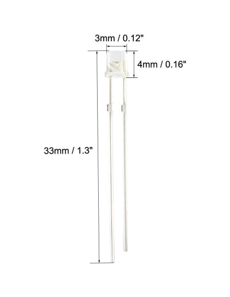 20 Diodos Fotodiodos Sensores Luz uxcell 3mm Cabeza Clara