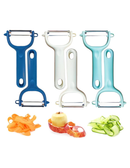 Juego de 6 Peladores de Verduras Trez Treamer Acero Inoxidable