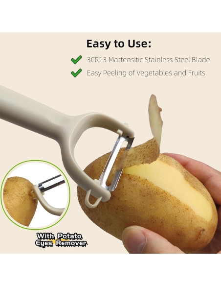 Juego de 6 Peladores de Verduras Trez Treamer Acero Inoxidable