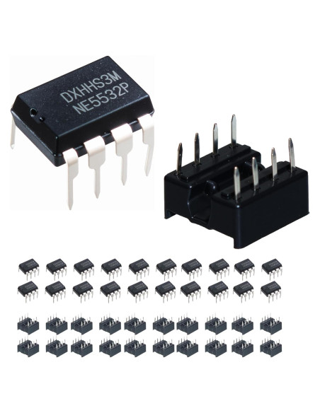 20 Amplificadores Operacionales NE5532P + 20 Zócalos DIP-8