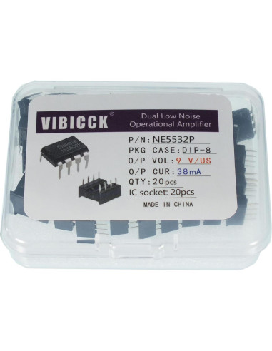 20 Amplificadores Operacionales NE5532P + 20 Zócalos DIP-8