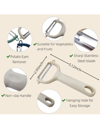 Juego de 6 Peladores de Verduras Trez Treamer Acero Inoxidable