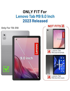 Funda ZenRich para Lenovo Tab M9 2023 9" Negra con Soporte 360 2