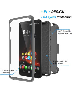 Funda híbrida Njjex para LG Stylo 4 y Q Stylus con clip 2