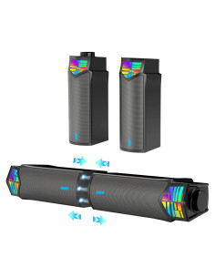 Altavoces de PC Smalody YXSM8020BT Bluetooth 2 en 1 RGB