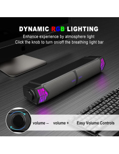 Altavoces de PC Smalody YXSM8020BT Bluetooth 2 en 1 RGB 2