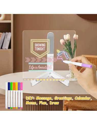 Tablero de Borrado en Seco Acrílico CAPOT con Luz 15x15 cm