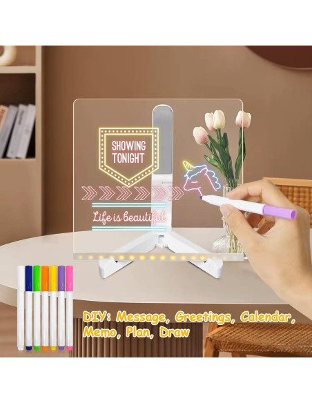 Tablero de Borrado en Seco Acrílico CAPOT con Luz 15x15 cm