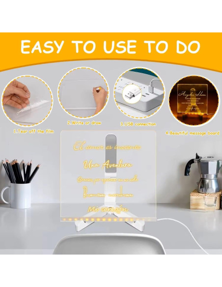 Tablero de Borrado en Seco Acrílico CAPOT con Luz 15x15 cm