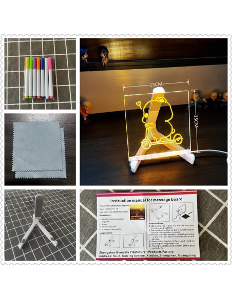 Tablero de Borrado en Seco Acrílico CAPOT con Luz 15x15 cm