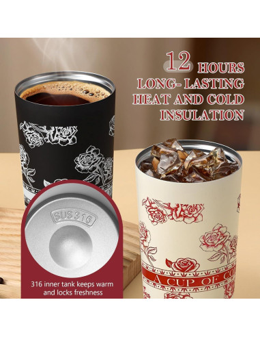 Taza de viaje aislada GJV 532 ml acero inoxidable tapa popote