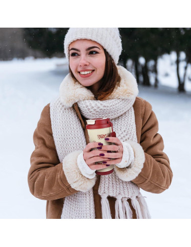 Taza de viaje aislada GJV 532 ml acero inoxidable tapa popote