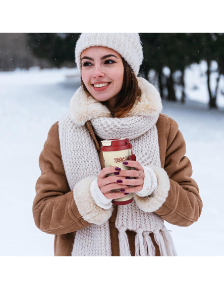 Taza de viaje aislada GJV 532 ml acero inoxidable tapa popote