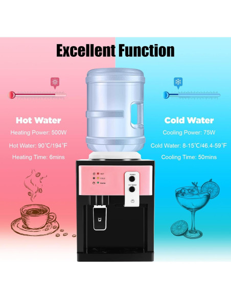 Dispensador de Agua Caliente y Frío QQDETRR 500W 26.92x23.98cm