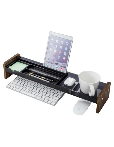 Bandeja de Almacenamiento de Escritorio MyGift Acrílica Gris Oscuro