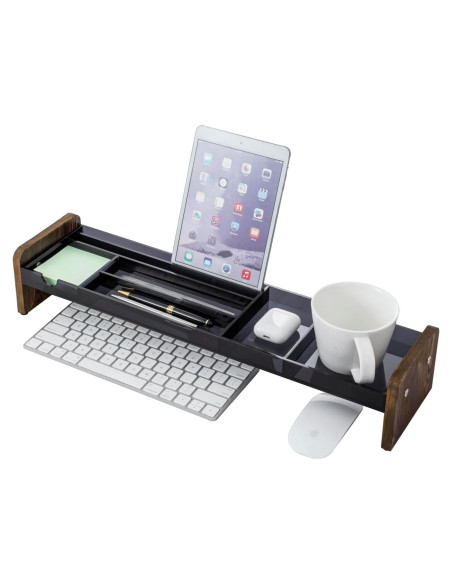 Bandeja de Almacenamiento de Escritorio MyGift Acrílica Gris Oscuro