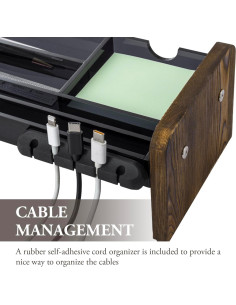 Bandeja de Almacenamiento de Escritorio MyGift Acrílica Gris Oscuro 2