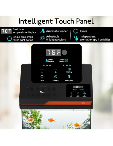 Kit Acuario Inteligente AQQA 13.6L Filtración LED 8 Colores