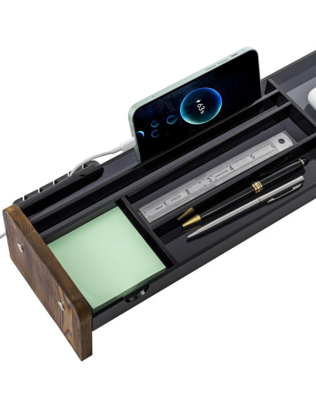 Bandeja de Almacenamiento de Escritorio MyGift Acrílica Gris Oscuro