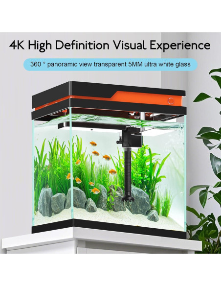 Kit Acuario Inteligente AQQA 13.6L Filtración LED 8 Colores