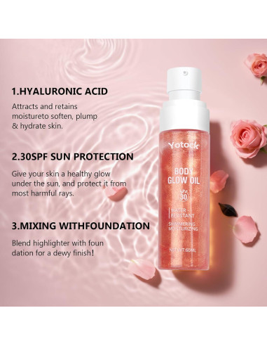 Aceite Corporal Hidratante Yotock Rosa Dorado SPF30 100ml