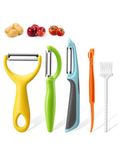 Juego de Peladores de Verduras Sopito - 5 Piezas Acero Inoxidable