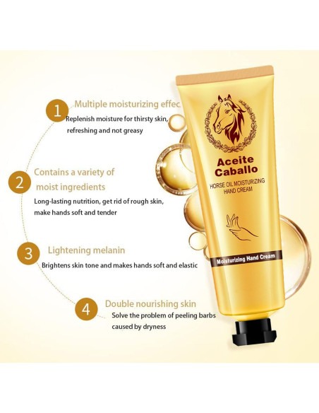 Crema Hidratante para Manos ETUIH con Aceite de Caballo 3PCS