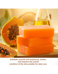 Jabón Natural de Papaya Palficab - Exfoliante Suave 3 Barras 2