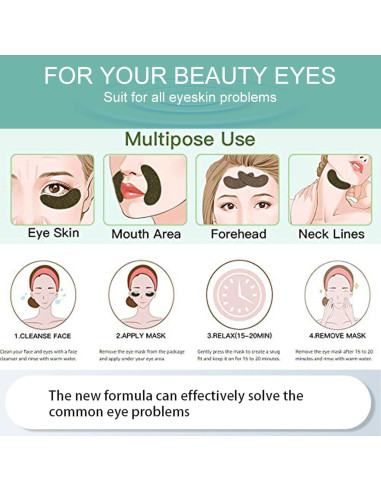 30 Piezas Mascarillas Hidratantes Labios y Ojos Felico