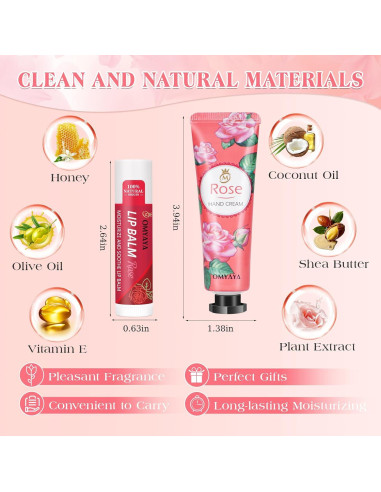 16 Paquete Regalo Balsamo Labial y Crema de Manos Aottom