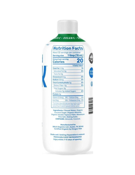 Crema de Almendra Caramelizada Orgánica Malk 473ml