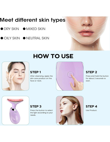 Masajeador Facial Suenohyu Portátil para Cara y Cuello