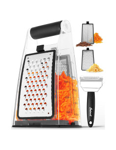 Rallador de Queso Unido con Contenedor y Pelador - Acero Inoxidable