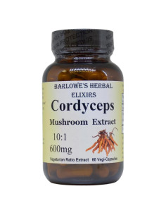 Extracto de Hongo Cordyceps 10:1 Barlowe 600mg 60 Cápsulas Veganas