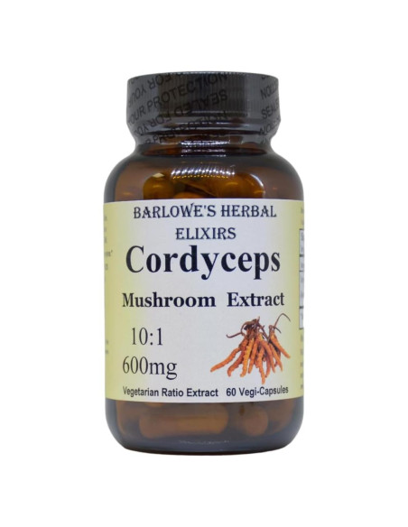 Extracto de Hongo Cordyceps 10:1 Barlowe 600mg 60 Cápsulas Veganas