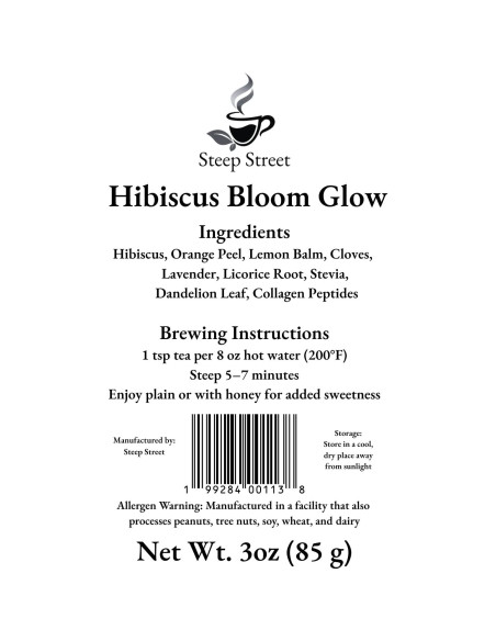 Té de hierbas Steep Street Hibiscus con colágeno 85g