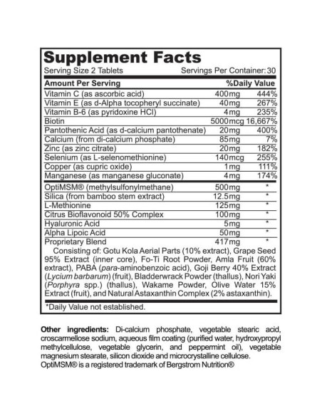 Suplemento de Biotina Renewglow 60 Cápsulas - Piel, Uñas y Cabello