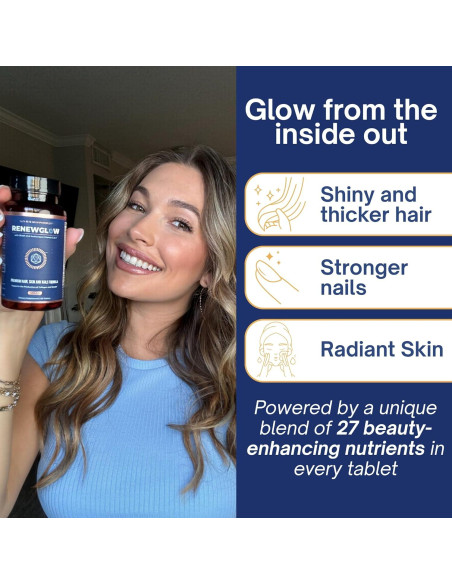 Suplemento de Biotina Renewglow 60 Cápsulas - Piel, Uñas y Cabello